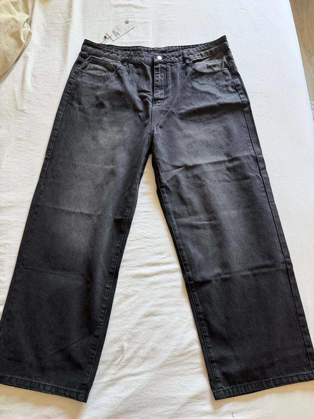 Emmiol 90s Style Baggy High-Waisted Wide-Leg Washed Black Jeans/0049 - Picture 4 of 9